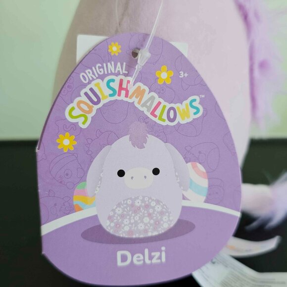 NWT 5" Delzi the purple donkey w/ floral pattern belly Squishmallow - Picture 4 of 4